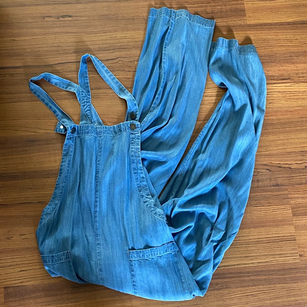 Faux Denim Overalls NWT